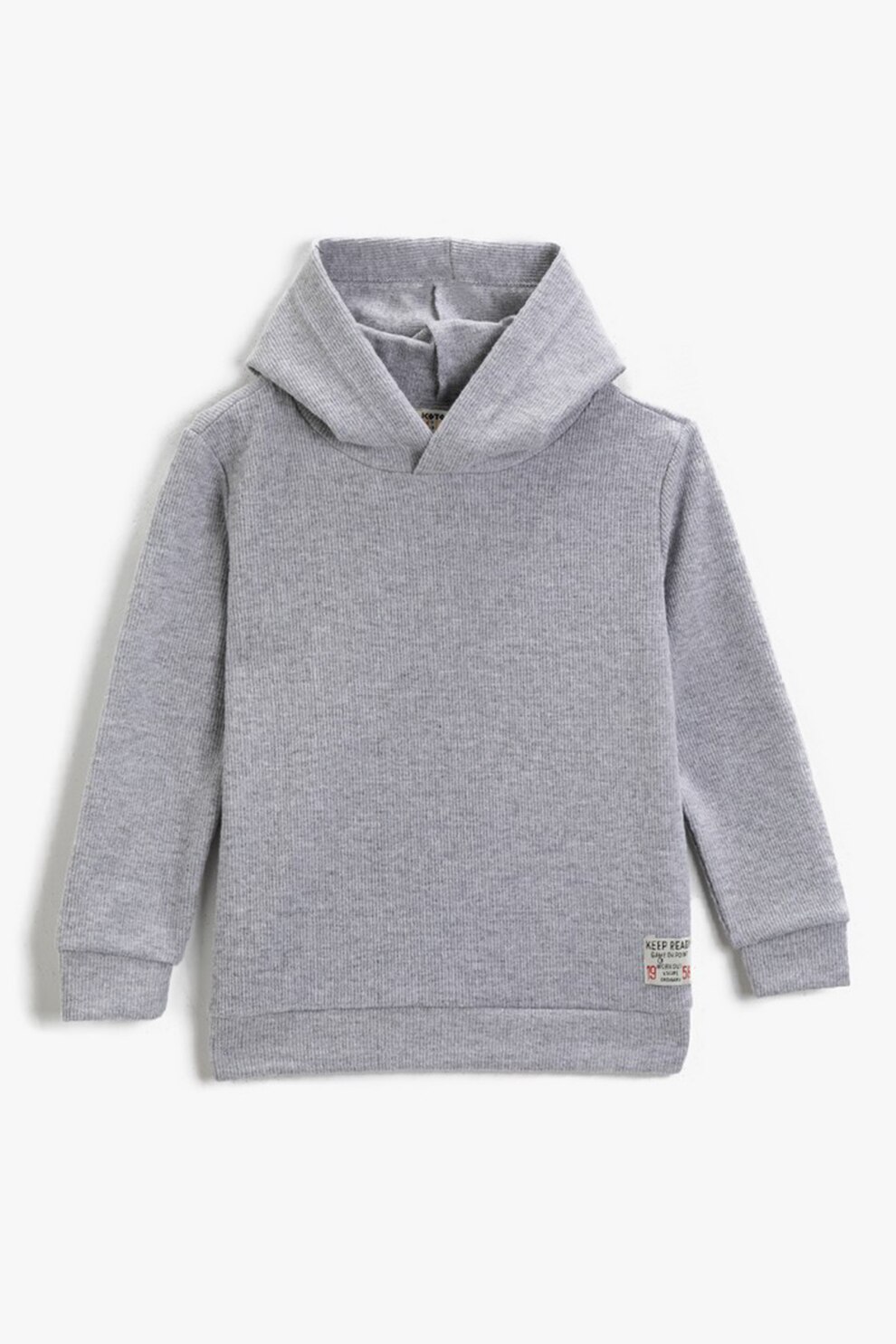 KOTON, Hanorac din amestec de bumbac cu aspect striat, Gri deschis melange