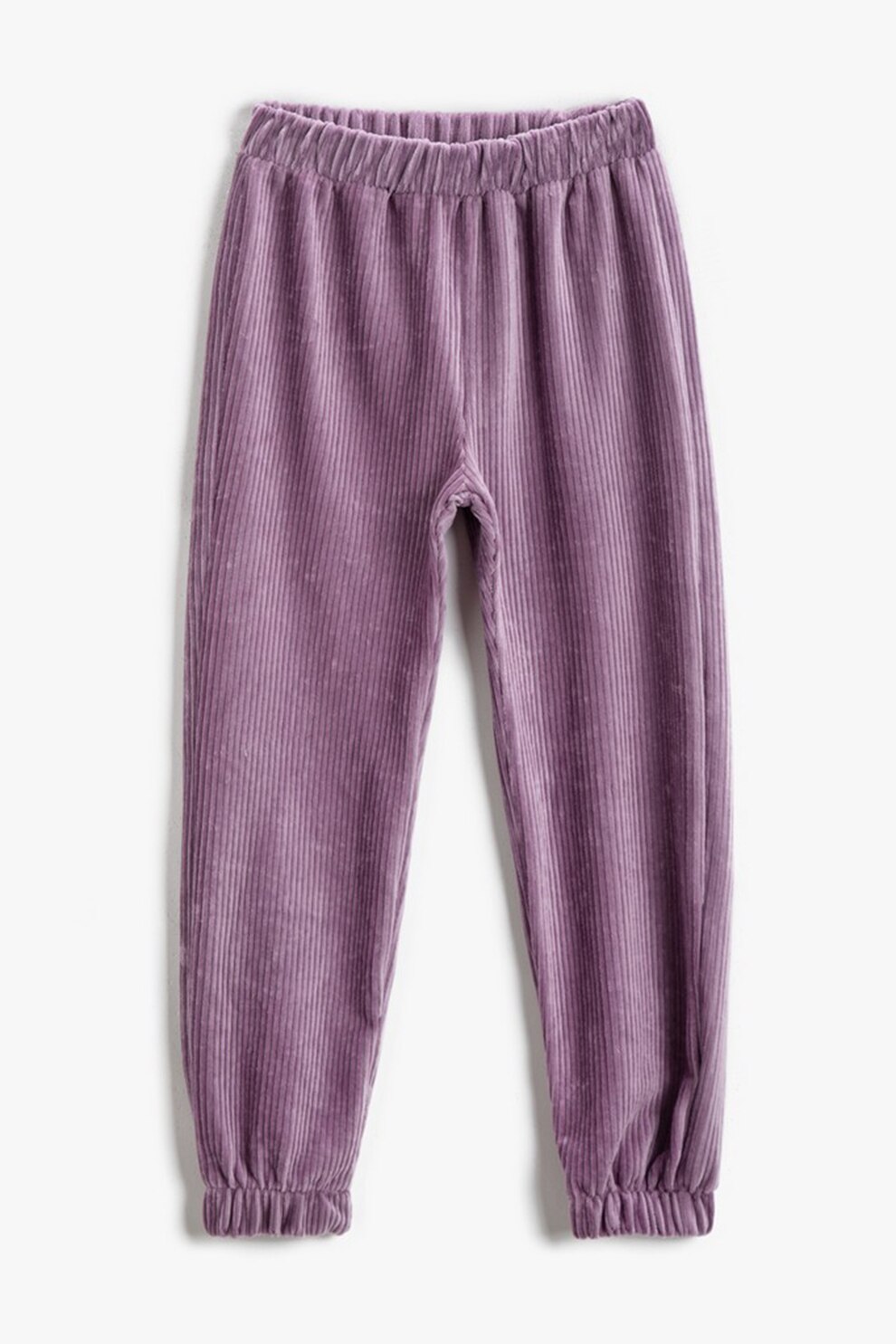 KOTON, Pantaloni jogger conici cu aspect reiat, Lila