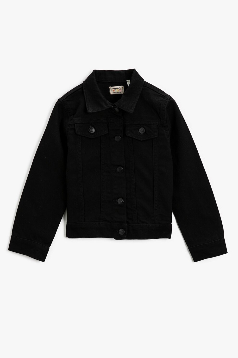 KOTON, Jacheta de denim cu buzunare aplicate, Negru
