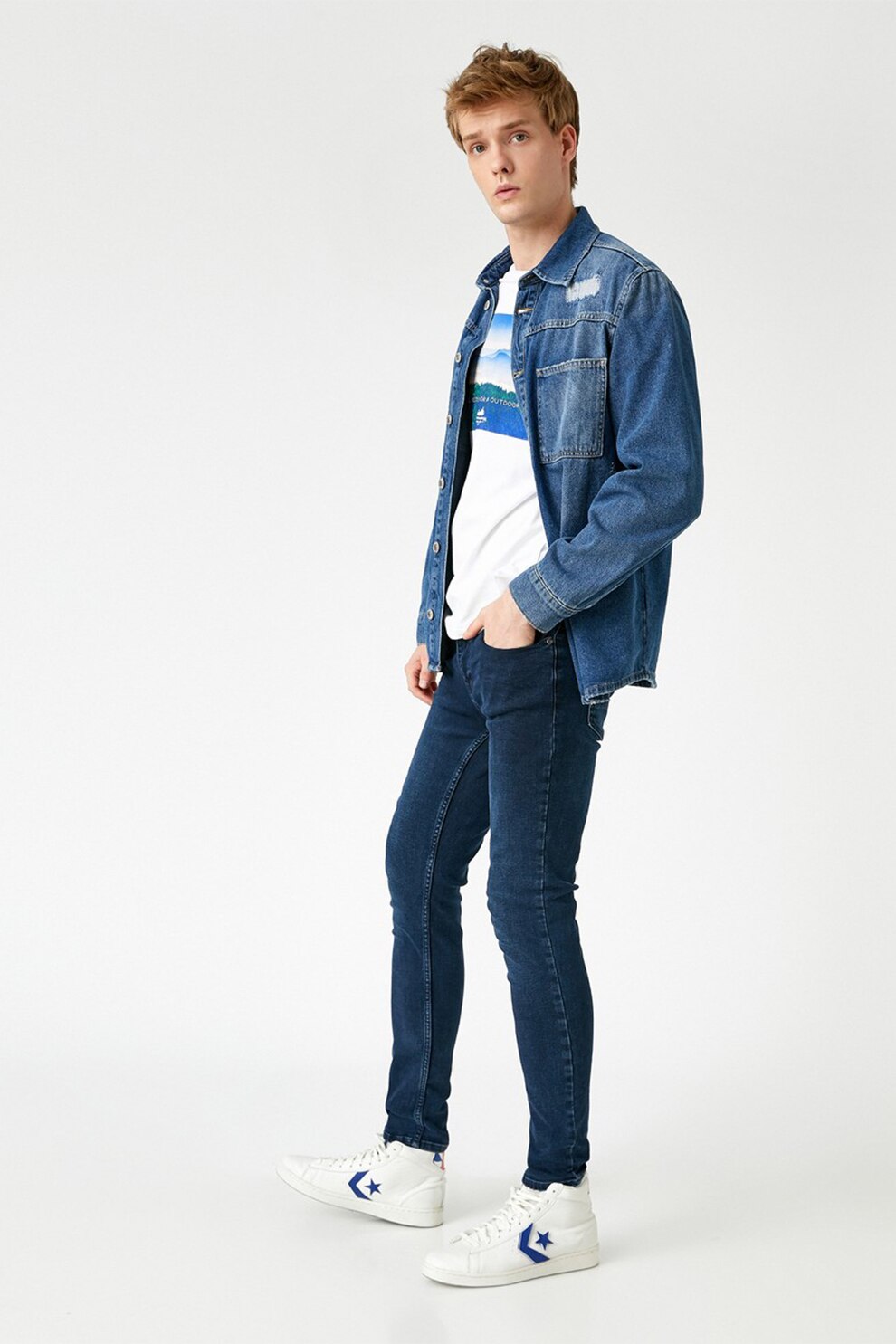 KOTON, Blugi skinny Michael, Albastru inchis