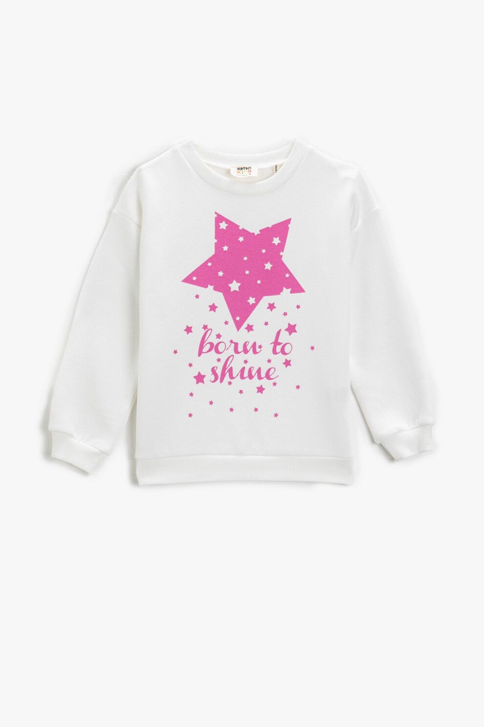 KOTON, Bluza sport din bumbac cu imprimeu grafic, Alb/Roz