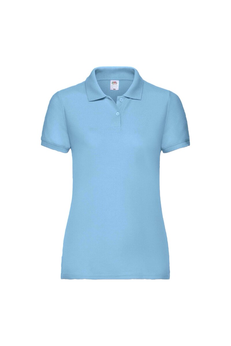 Tricou polo dama 65/35 Fruit of the Loom, Poliester/Bumbac, Albastru, Albastru