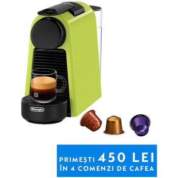 Espressor Nespresso by De’Longhi Essenza Mini Green EN85.L, 1260 W, 19 bari, Verde, set capsule degustare inclus
