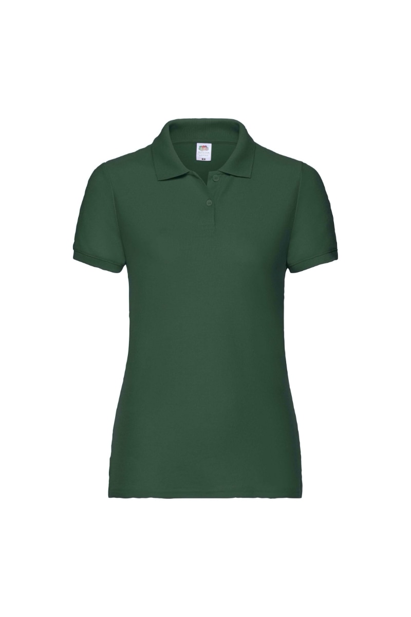 Tricou polo dama 65/35 Fruit of the Loom, Poliester/Bumbac, Verde, Verde