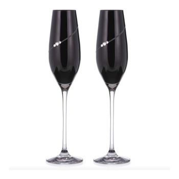 Set 2 Pahare Sampanie Cristal Black Silhouette 210 ml Set 2 Pahare Sampanie Cristal Black Silhouette 210 ml