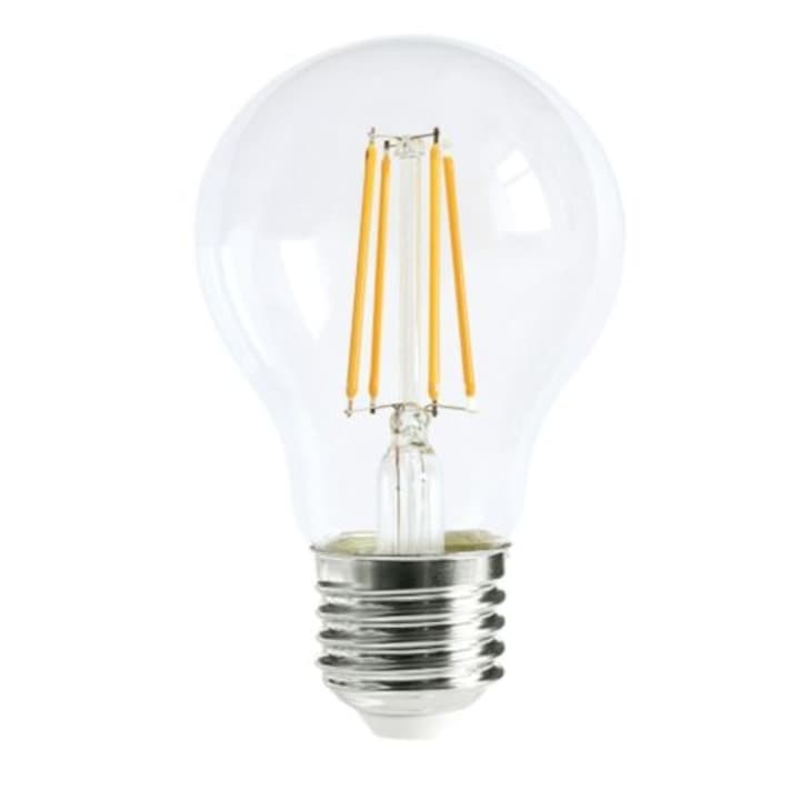 Led Filament átlátszó körte égő 6W, 60W izzó helyett, E27, 700 lumen, 60 mm, természetes fehér. Life Light led