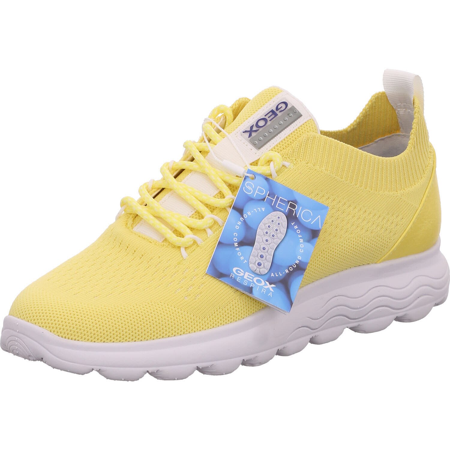 Pantofi sport dama Geox, Material sintetic, Galben, Galben, 37