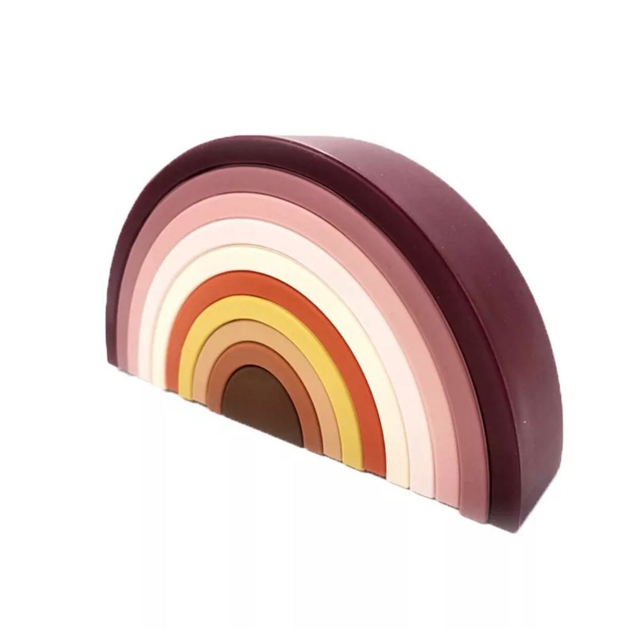 Joc de stivuire curcubeu neutral din silicon -10 piese