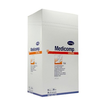Plasturi din material netesut, Medicomp, tip comprese, Hartmann, 10×20 cm, 25 buc Plasturi din material netesut, Medicomp, tip comprese, Hartmann, 10×20 cm, 25 buc