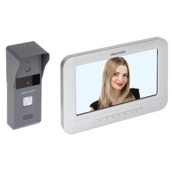 Kit videointerfon, pentru o familie, analogic, 4 fire, monitor color 7 inch, DS-KIS203, Hikvision Kit videointerfon, pentru o familie, analogic, 4 fire, monitor color 7 inch, DS-KIS203, Hikvision