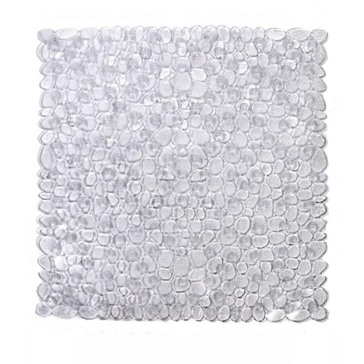 Covor de baie antiderapant, ADDIS, cu un design care nu se muleaza, nu se curata sau se estompeaza si nu este poros, alb/gri,.50 X 55 cm