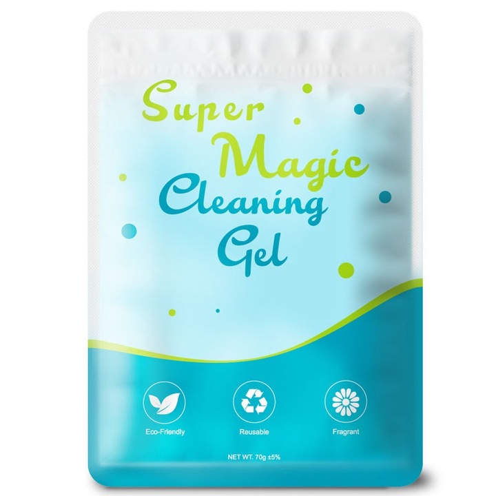 Gel de curatare pentru interior auto si birou, JustZEN® Magic Cleaning Gel, absoarbe murdaria, praful si elimina germenii, 70g