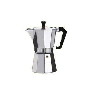 Cafetiera espresso aluminiu V-Shape Deluxe 300 ml, capacitate 6 cesti, valva de siguranta, 18.5 x 9 cm, argintiu Cafetiera espresso aluminiu V-Shape Deluxe 300 ml, capacitate 6 cesti, valva de siguranta, 18.5 x 9 cm, argintiu