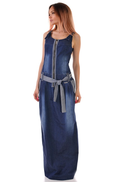 Rochie sport , Addict Boutique Benito, Denkova, Denim, Lung, Albastru, M