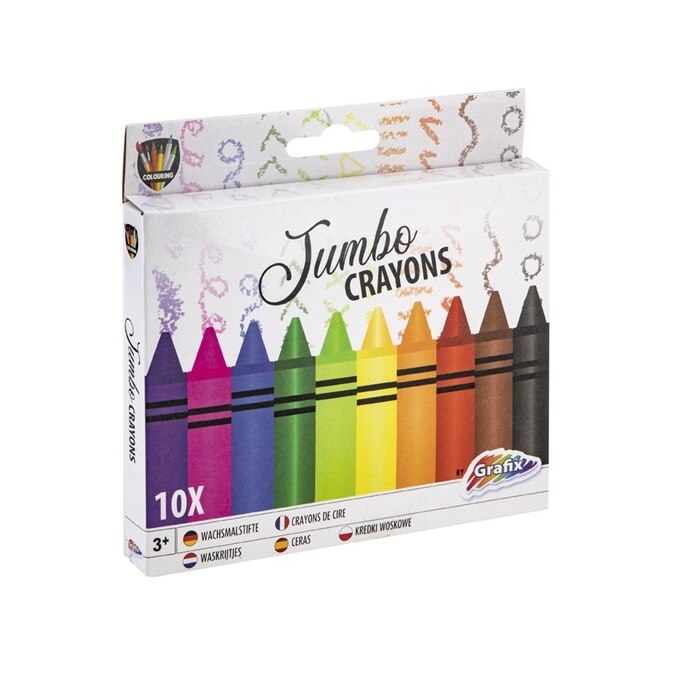 Set 10 creioane cerate Jumbo Grafix Premium