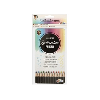 Set 12 creioane colorate acuarelabile in cutie metalica Grafix Premium Set 12 creioane colorate acuarelabile in cutie metalica Grafix Premium