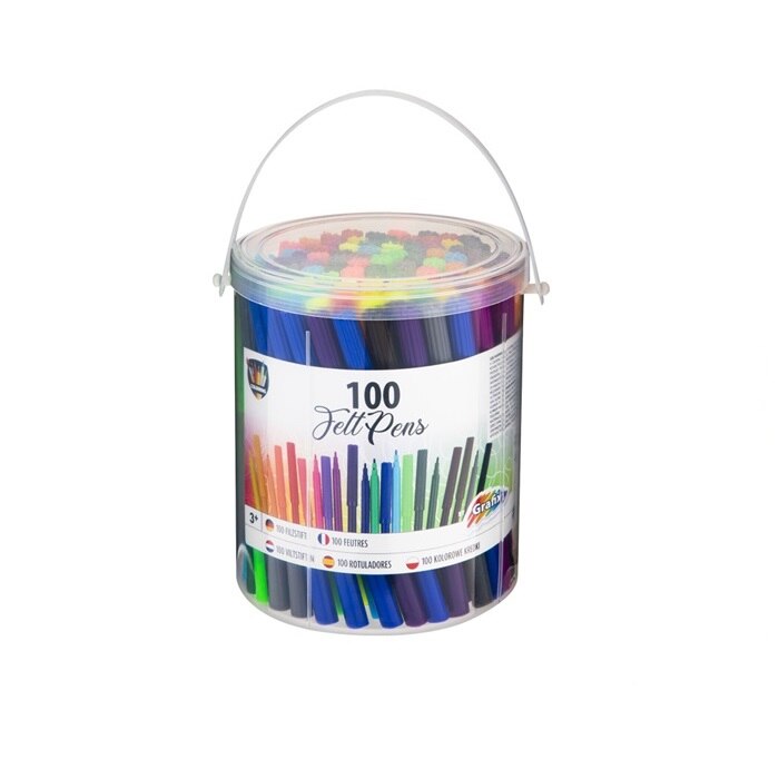 Set 100 carioci diverse culori la galetusa Grafix Premium