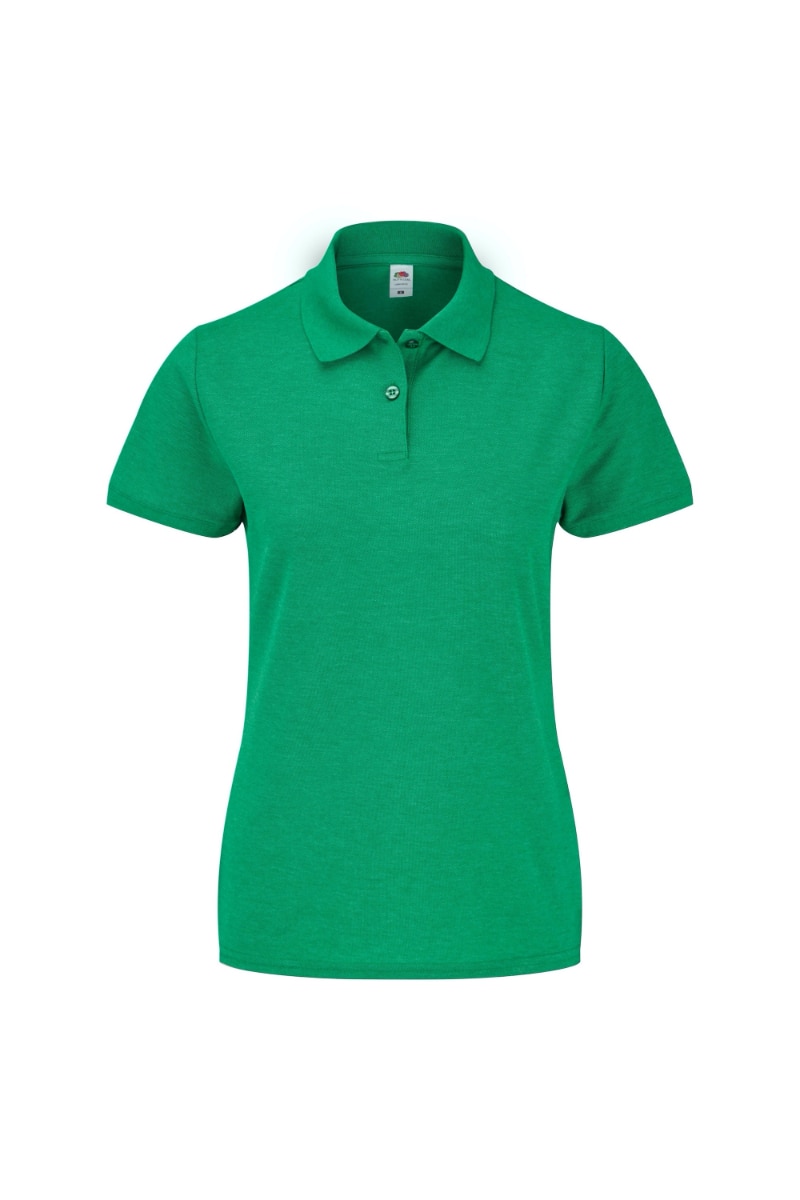 Tricou polo dama 65/35 Fruit of the Loom, Imprimeu uni, Poliester/Bumbac, Verde, Verde