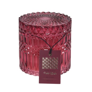 Lumanare parfumata Pink Blush, in bol sticla cu capac, 10.5 cm Lumanare parfumata Pink Blush, in bol sticla cu capac, 10.5 cm