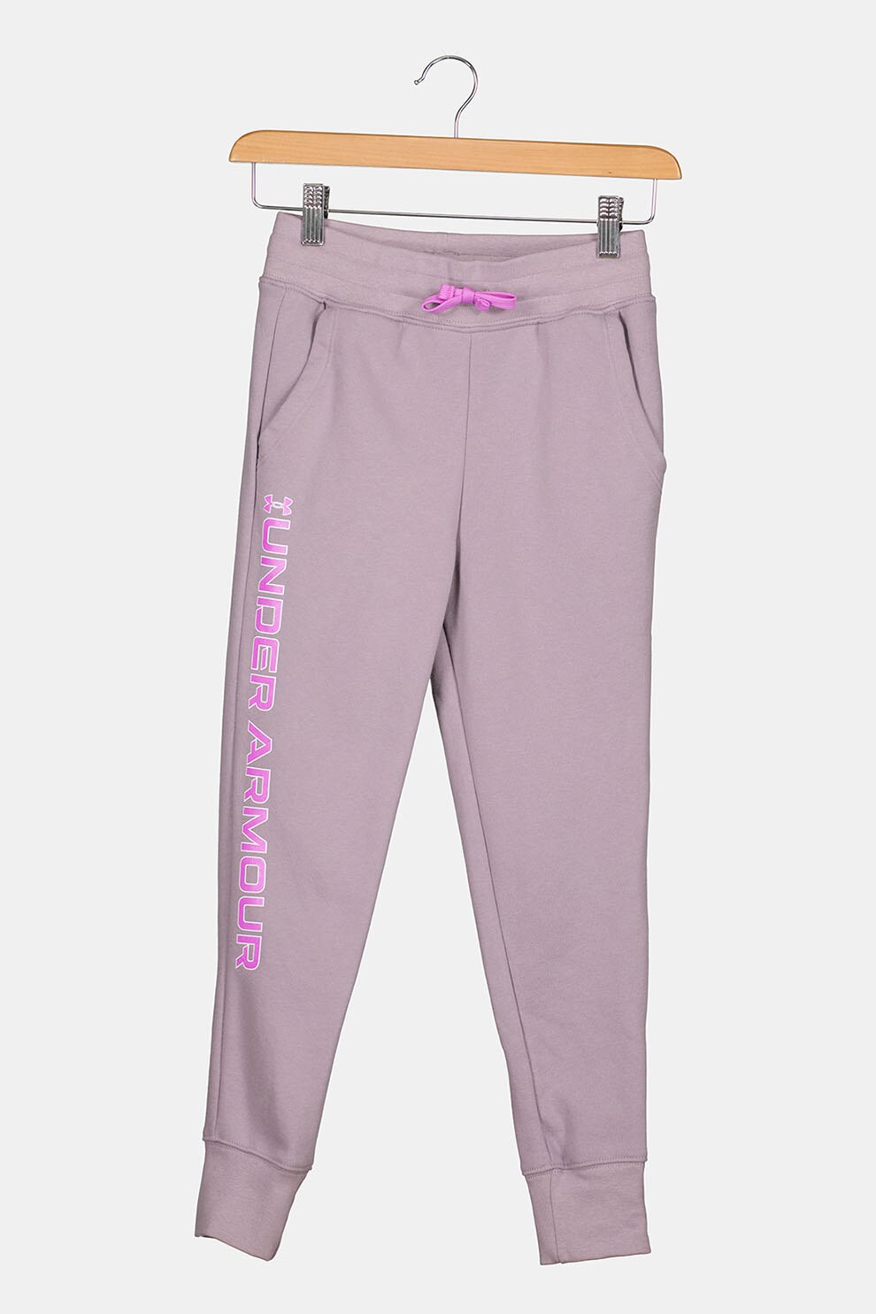 Under Armour, Pantaloni sport conici cu logo Rival, Lila