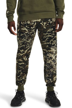 Under Armour, Pantaloni cu talie elastica, pentru fitness Rival, Verde militar Under Armour, Pantaloni cu talie elastica, pentru fitness Rival, Verde militar
