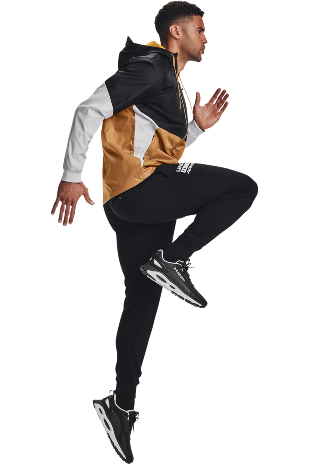 Under Armour, Pantaloni sport cu imprimeu logo Rival, Negru