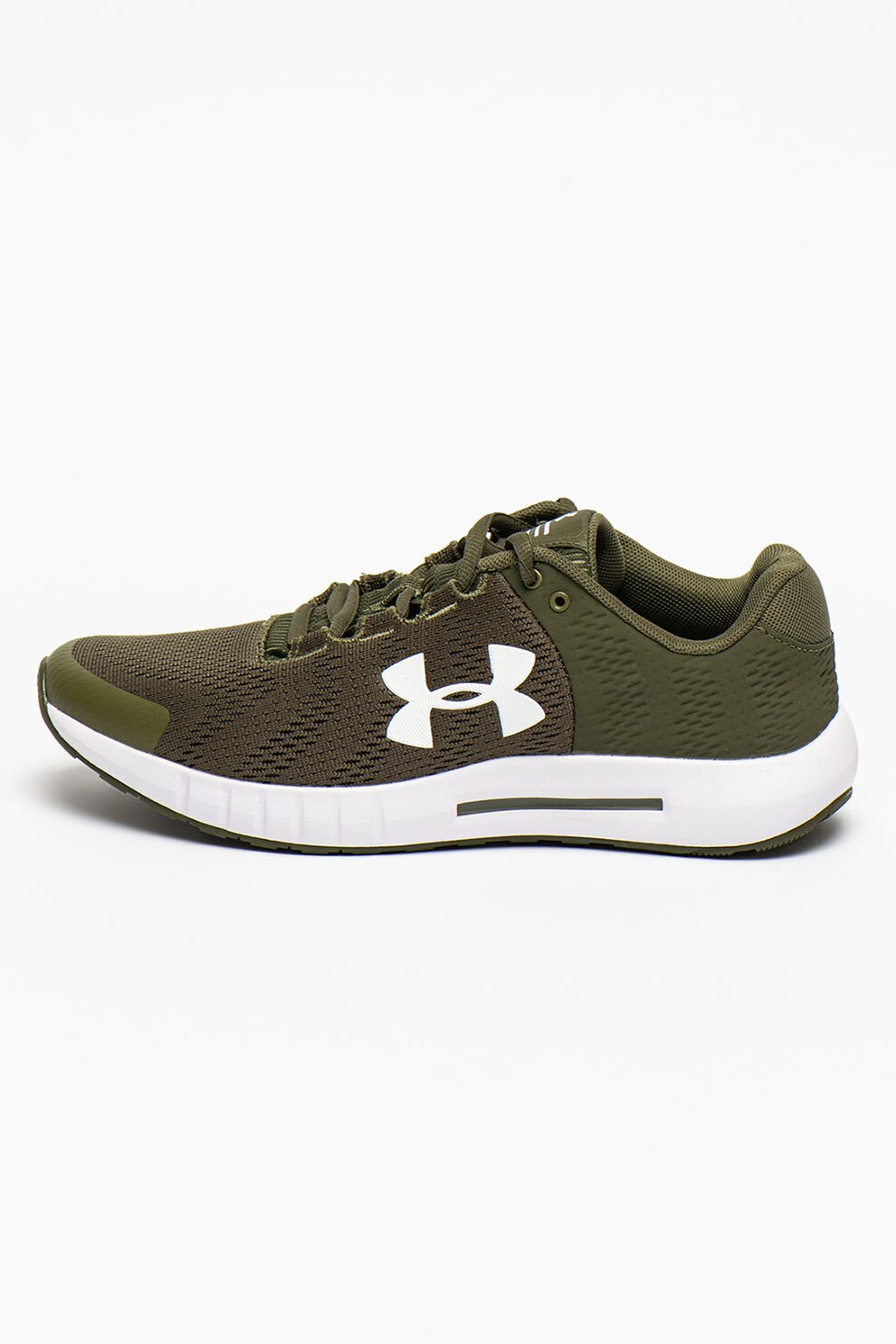 Under Armour, Pantofi de plasa tricotata pentru alergare Micro G Pursuit, Verde militar
