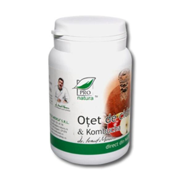 Otet de Cidru si Kombucha 60 capsule Medica