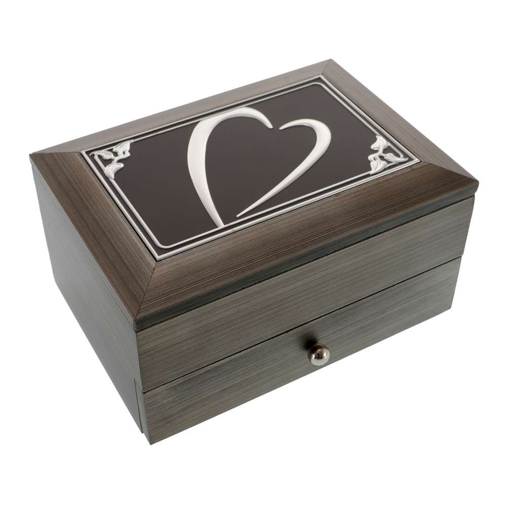 Cutie Bijuterii cu Sertar Inima Sidef 17,5 cm