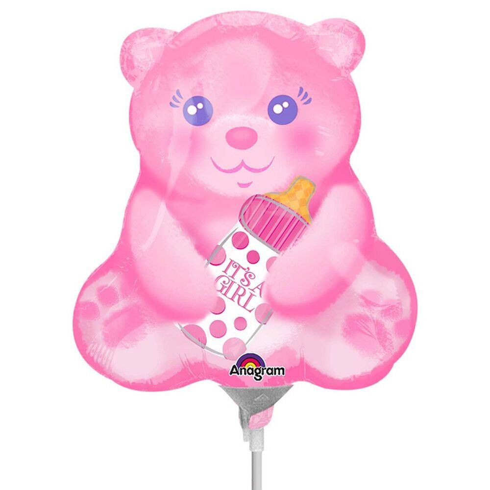 Balon mini figurina Ursulet cu Biberon it's a Girl 23cm, Amscan 33657