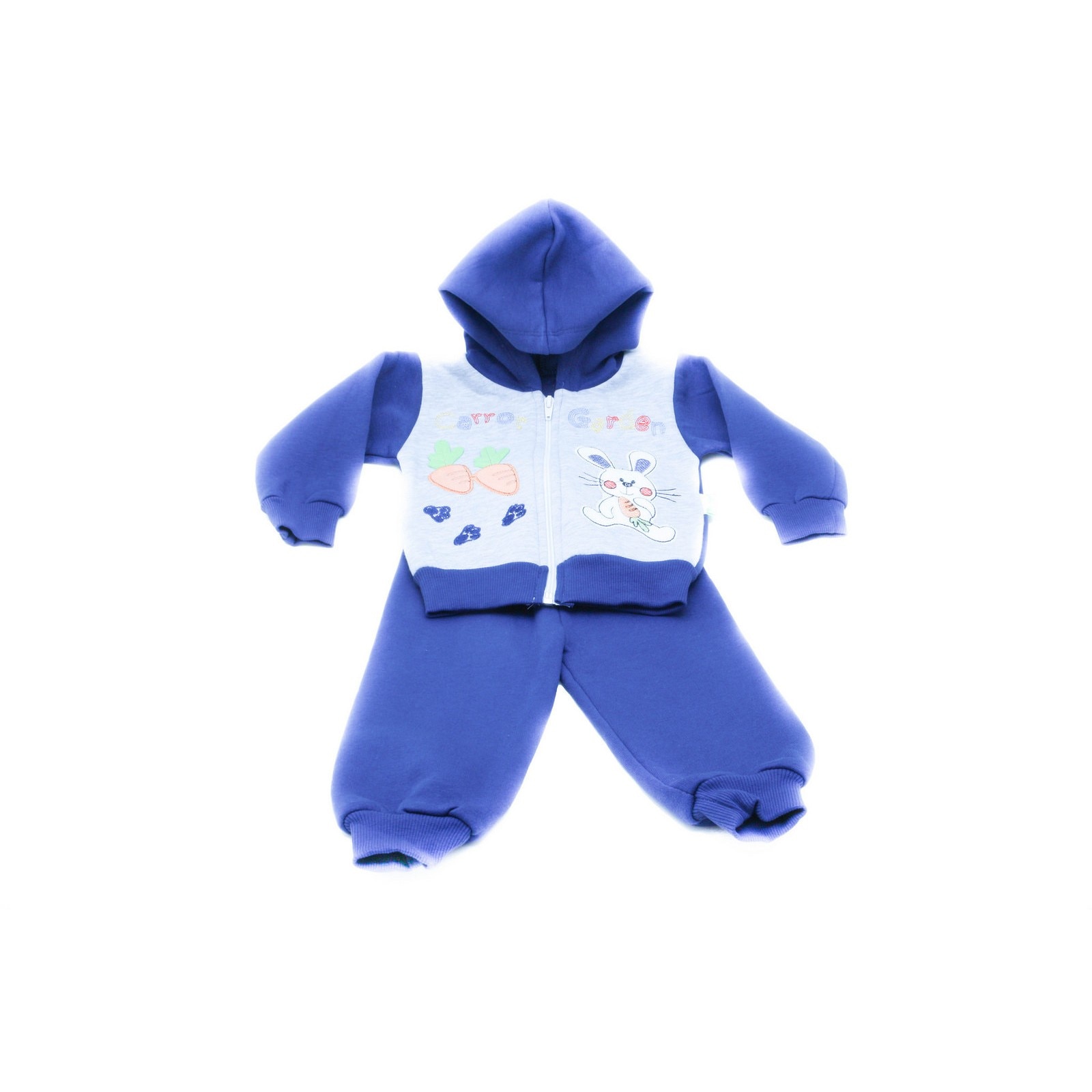 Compleu Rabbit albastru/gri varsta 9-12 luni