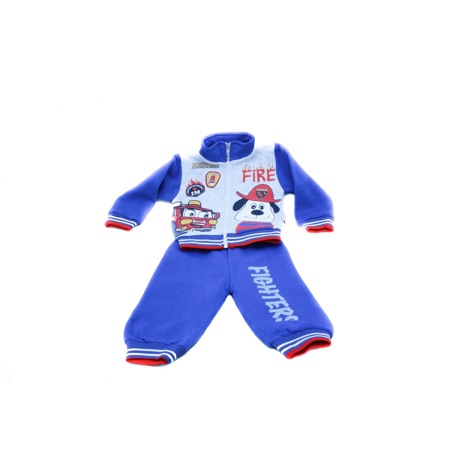 Compleu Sam Pompierul albastru/gri varsta 9-12 luni