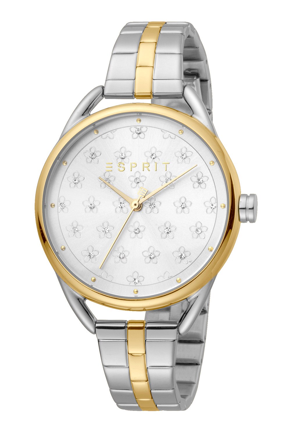 Esprit, Ceas rotund din otel inoxidabil, Argintiu/Auriu