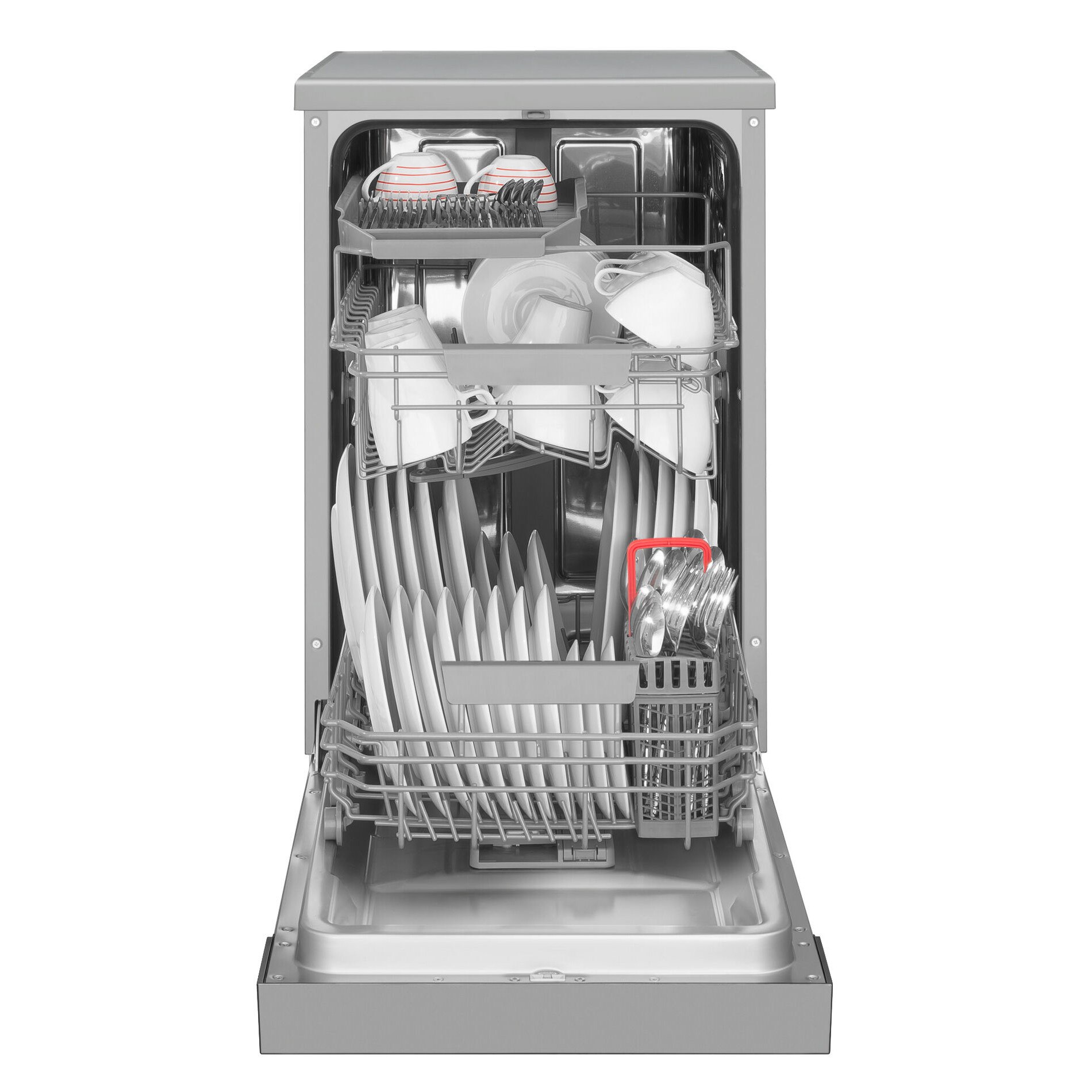 Masina de spalat vase Amica DFM42D7TOqSH, 10 seturi, 7 programe, Argintiu