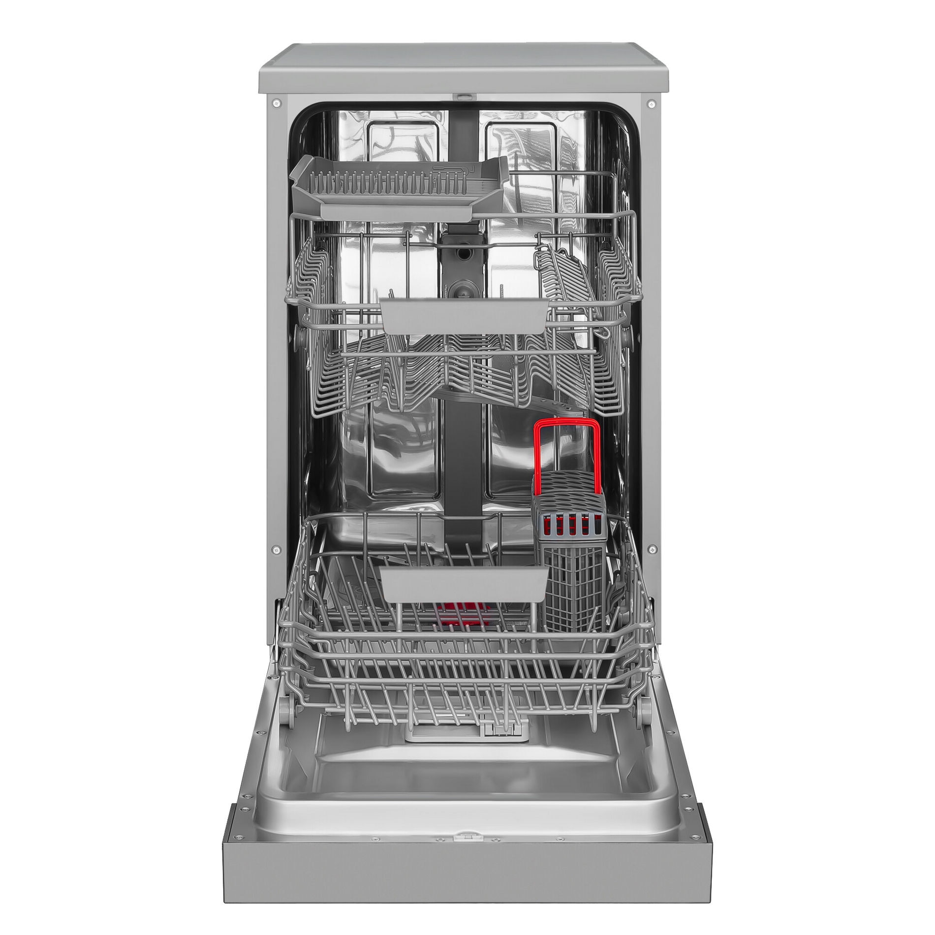Masina de spalat vase Amica DFM42D7TOqSH, 10 seturi, 7 programe, Argintiu