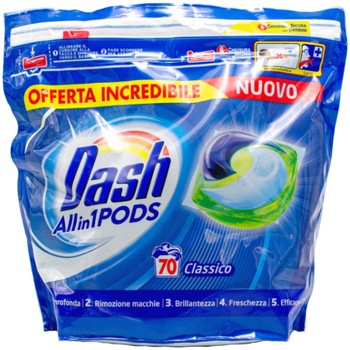 Detergent capsule Dash All in 1 Pods Classic, 70 spalari Detergent capsule Dash All in 1 Pods Classic, 70 spalari