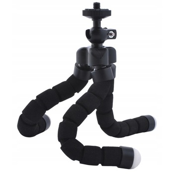 Mini trepied flexibil, Zola®, cu prindere pentru telefon, ajustabil 360°, 17cm , nergu Mini trepied flexibil, Zola®, cu prindere pentru telefon, ajustabil 360°, 17cm , nergu