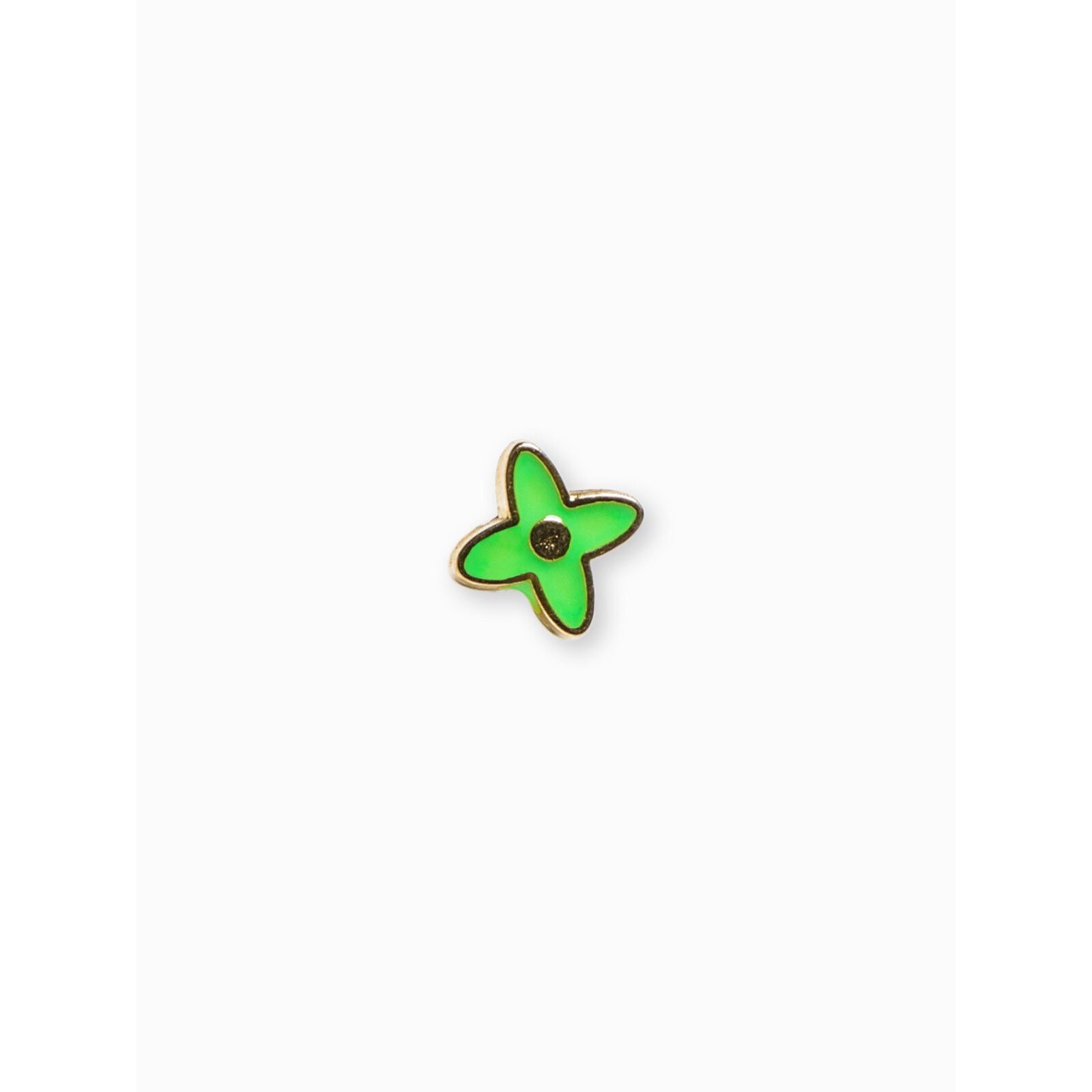 Brosa din metal pentru barbati, Ombre, A227, Model floare, 1.5 x 1.5 cm, Verde