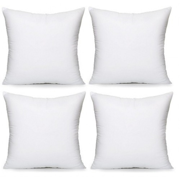 4 db fehér steppelt párna szett 40 x 40 cm
