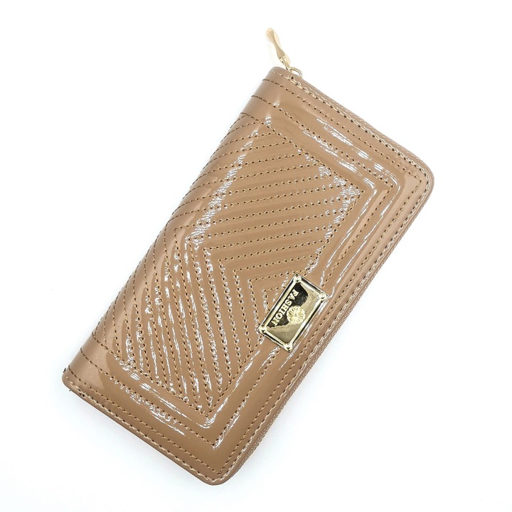 Portofel de dama piele ecologica Nevermore® model CQ-239 Bej inchis