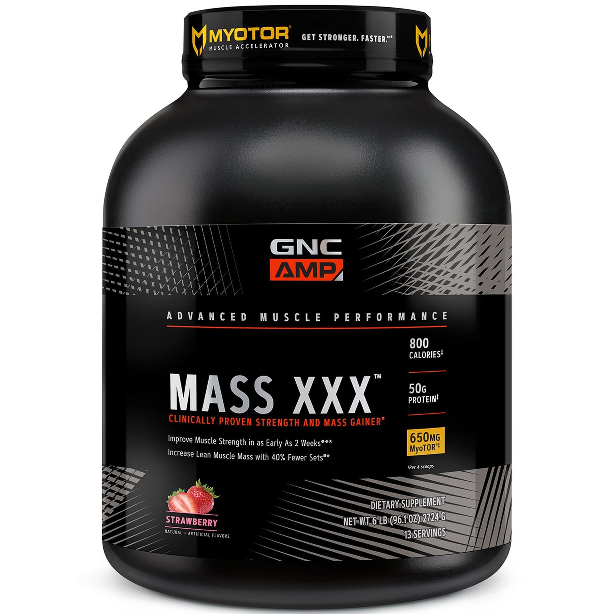 Proteina din zer GNC AMP Mass XXX™ cu Aroma de Capsuni, 2724 g