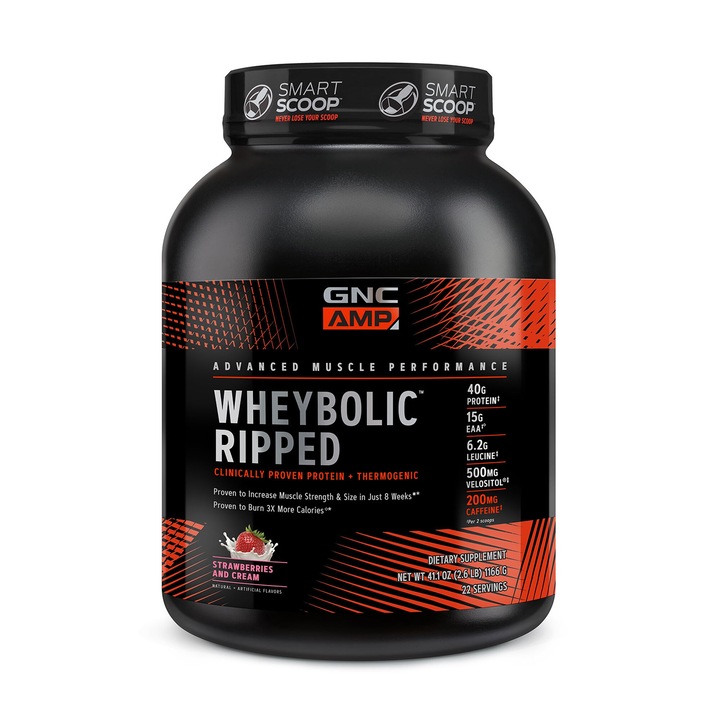 GNC AMP Wheybolic™ Ripped, Proteina din Zer, cu Aroma de Capsuni, 1166 g