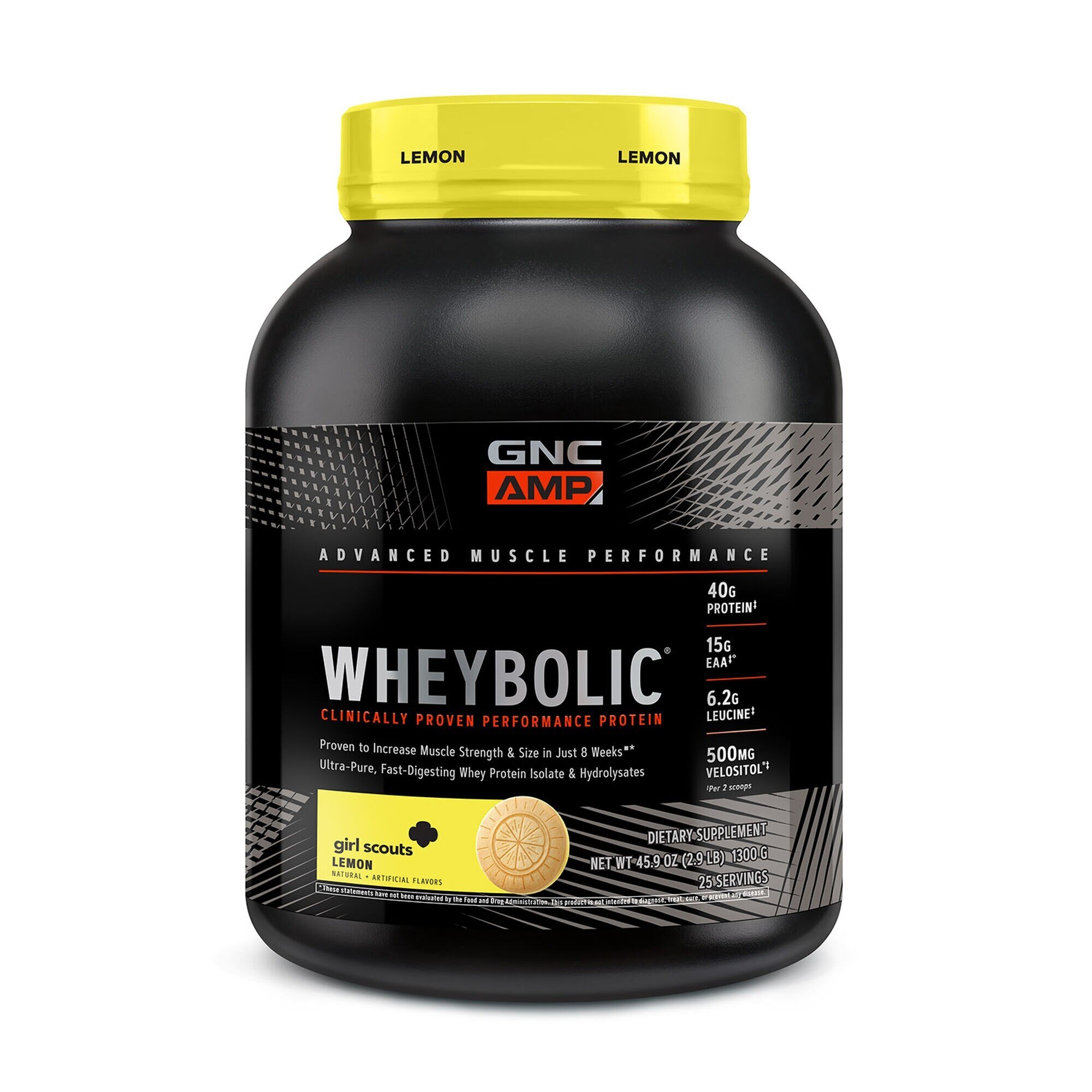 Proteina din Zer GNC AMP Wheybolic™ cu Aroma de Lamaie Girl Scouts, 1300 g