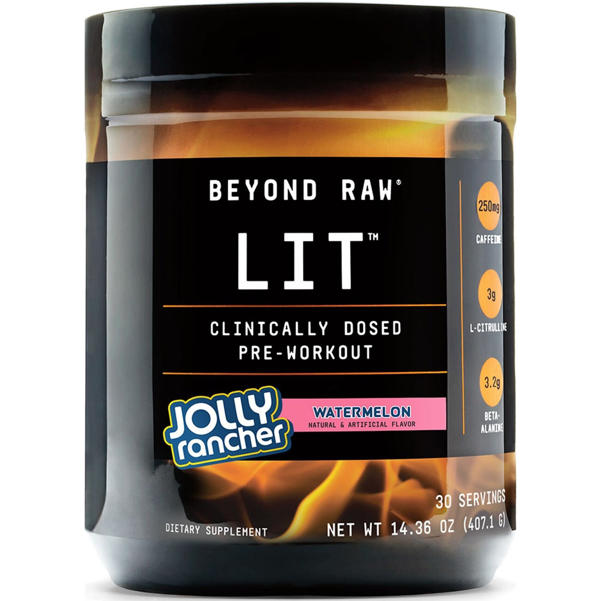 Beyond Raw® LIT™ GNC cu Aroma de Jolly Rancher Pepene, 407.1 g