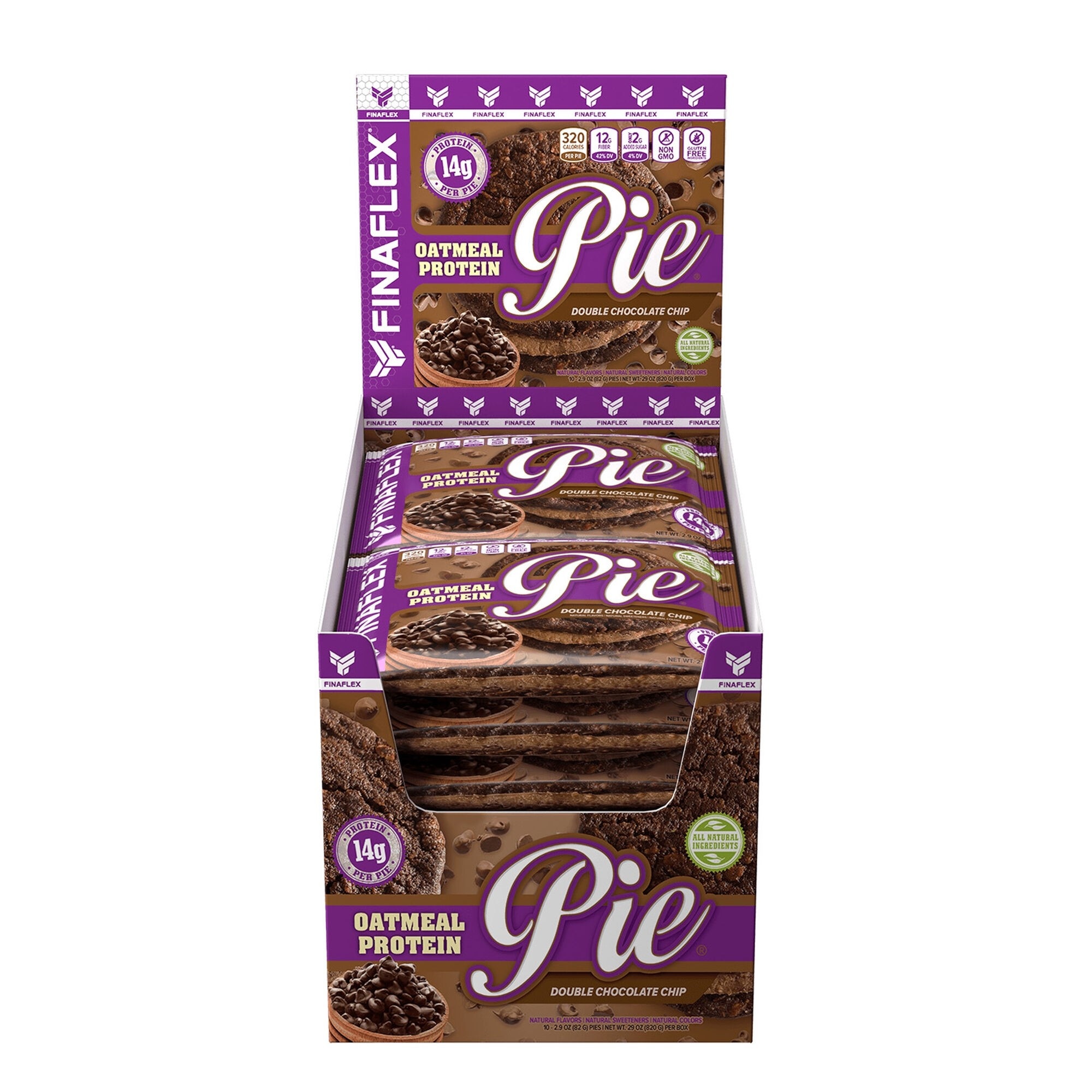 Placinta Proteica Finaflex® cu Aroma de Ciocolata, 10 prajituri x 82 g