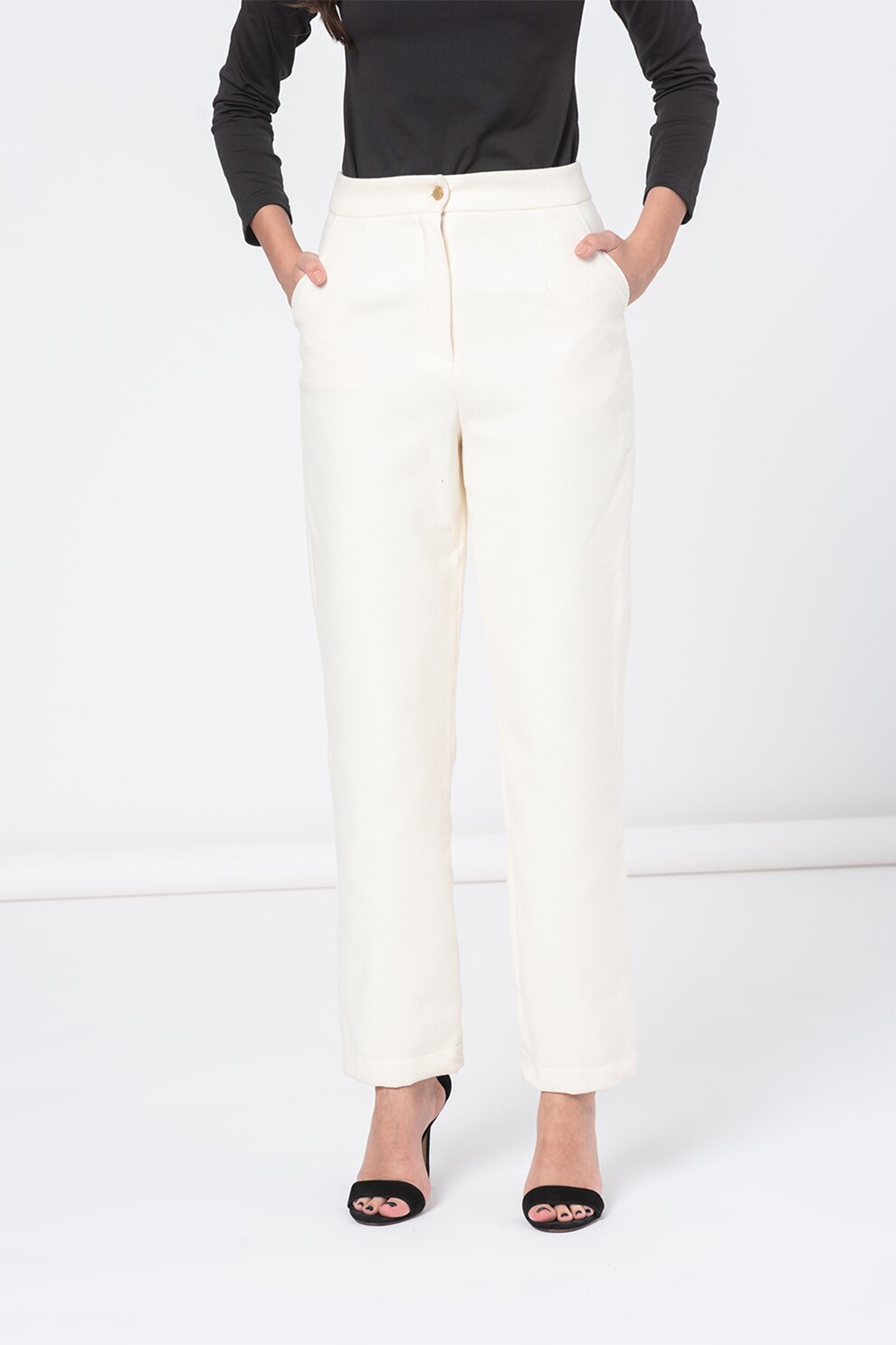 Amazing, Pantaloni drepti cu buzunare oblice, Alb, L