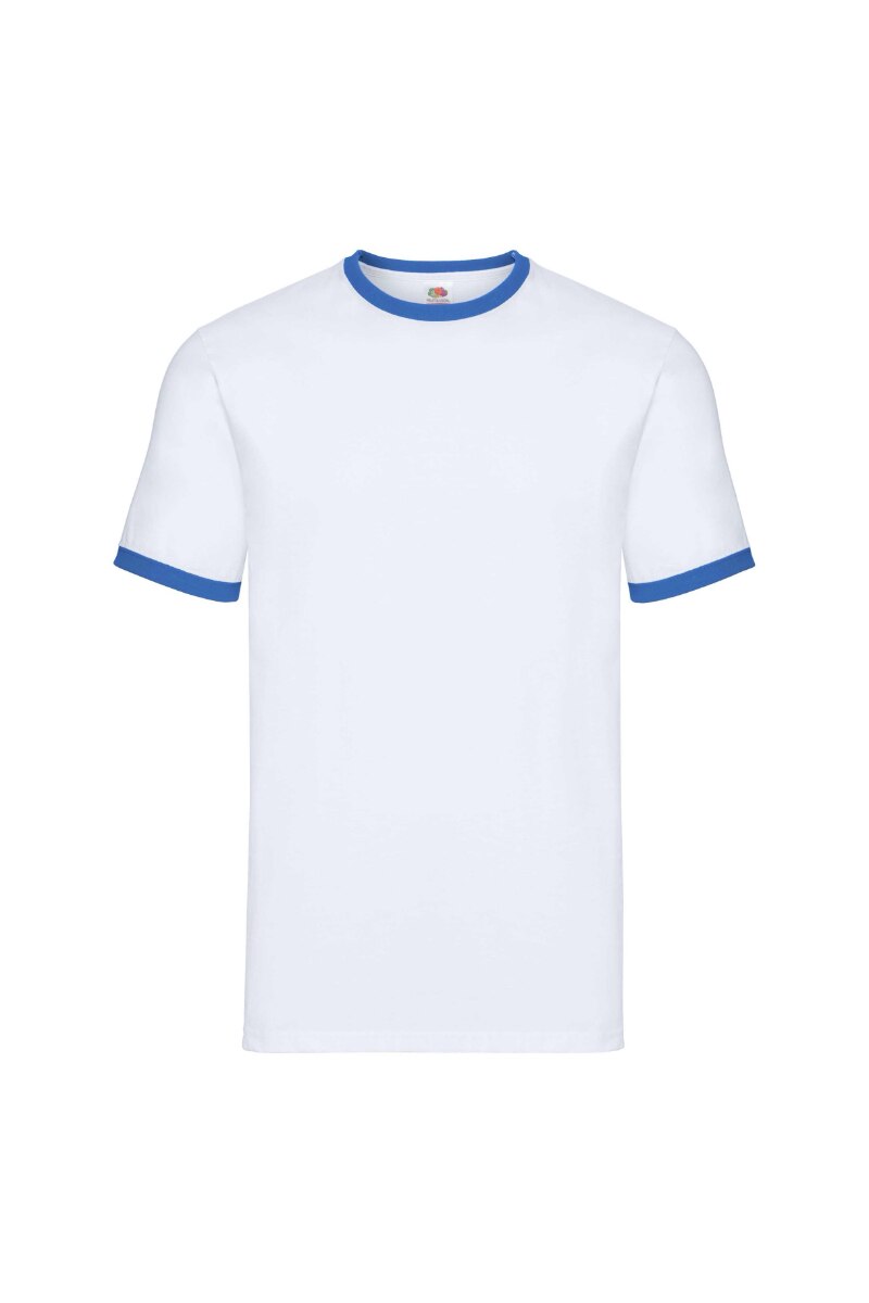 Tricou Fruit of the Loom, Ringer, Bumbac, Alb/Albastru, Alb/Albastru