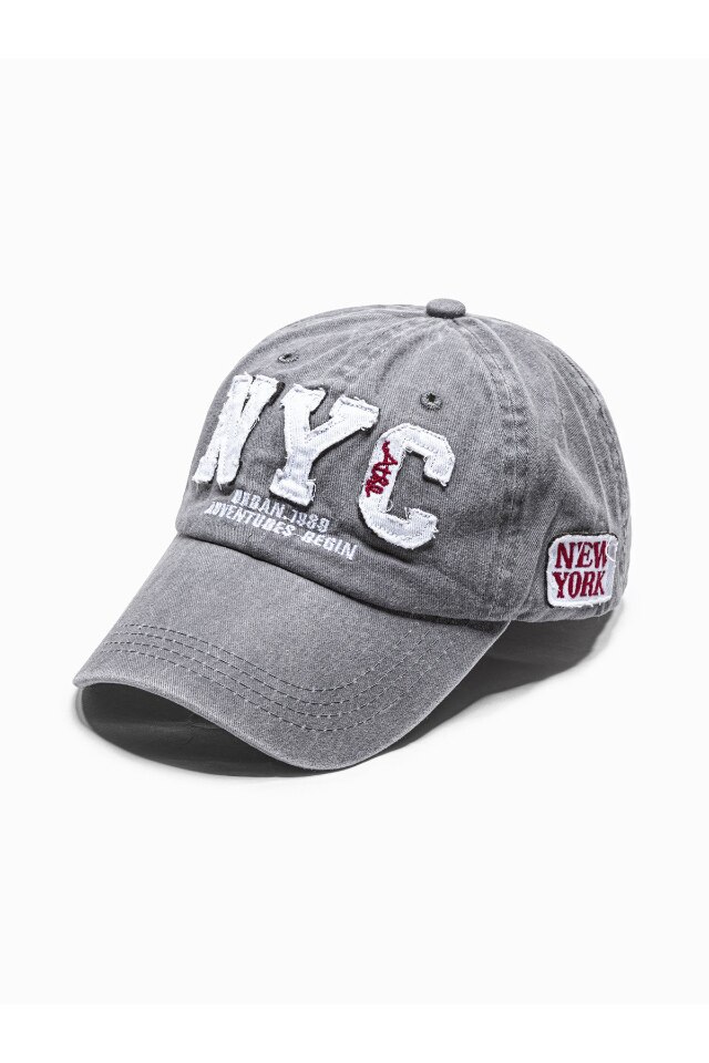 Sapca reglabila pentru barbati, Ombre, H062, Bumbac, 54-59 cm, Gri/Alb