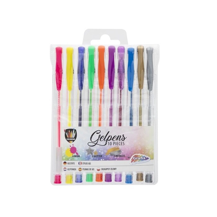 Set 10 pixuri cu gel colorate Grafix Premium