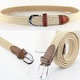 Curea elastica Pufo Sailor pentru barbati 120-130 x 3.5 cm, reglabila, crem
